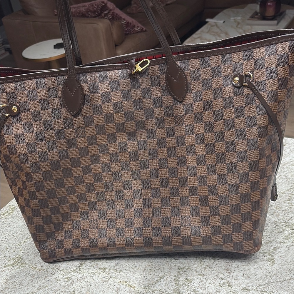 Louis Vuitton Brown Checkered Tote Bag